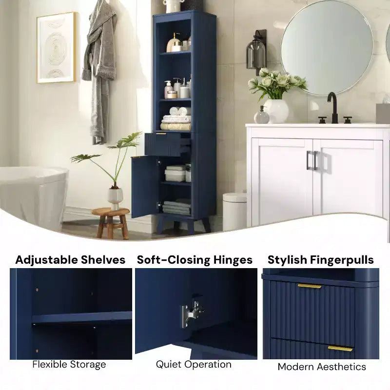 Meuble de salle de bain haut et moderne Christopher Knight Home Grayson en bois avec tiroir et porte