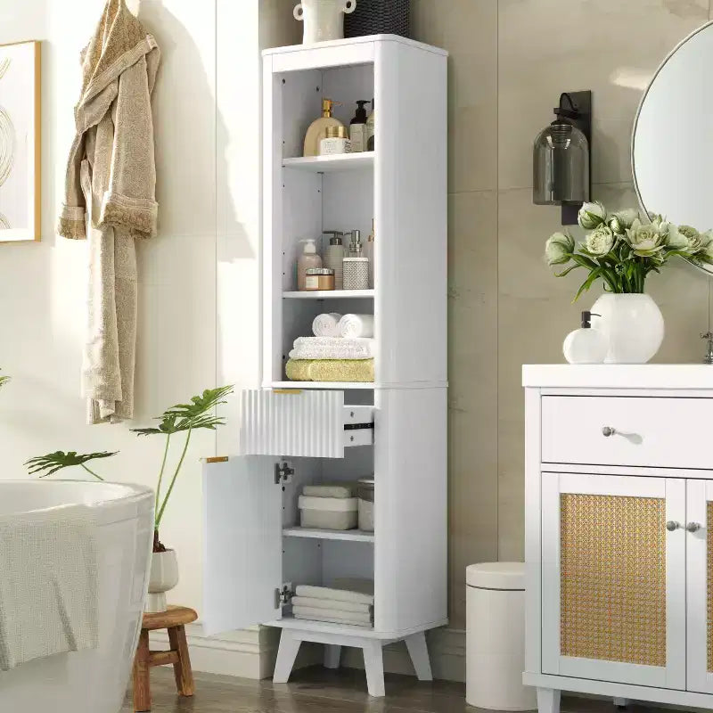 Meuble de salle de bain haut et moderne Christopher Knight Home Grayson en bois avec tiroir et porte