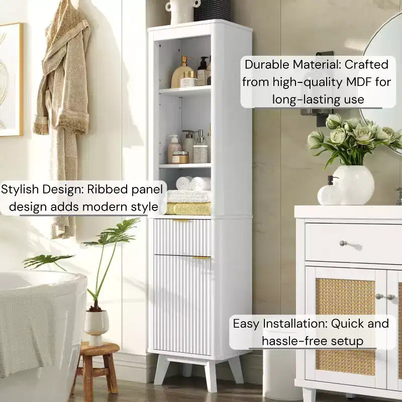 Meuble de salle de bain haut et moderne Christopher Knight Home Grayson en bois avec tiroir et porte
