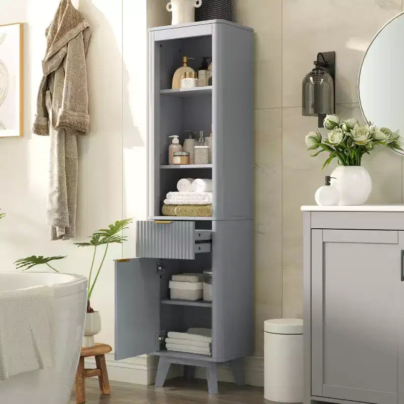 Meuble de salle de bain haut et moderne Christopher Knight Home Grayson en bois avec tiroir et porte