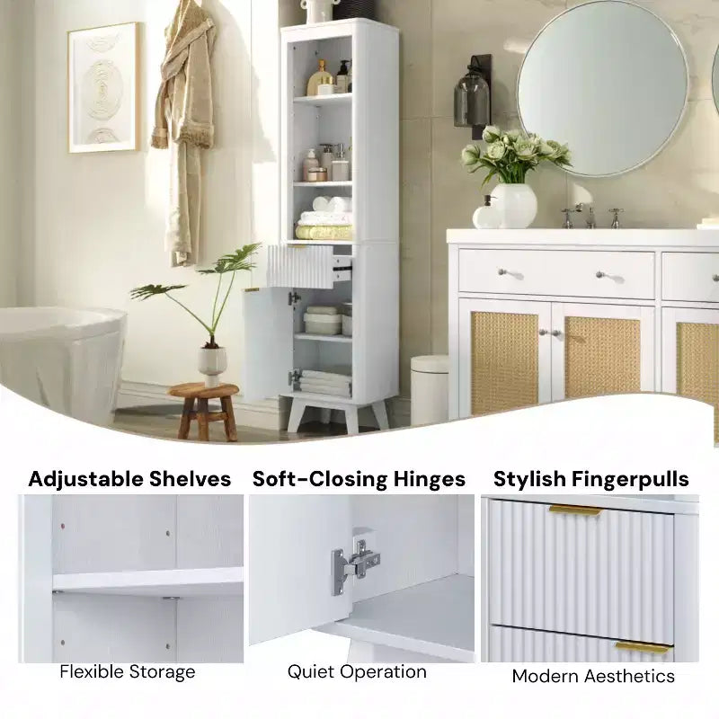 Meuble de salle de bain haut et moderne Christopher Knight Home Grayson en bois avec tiroir et porte