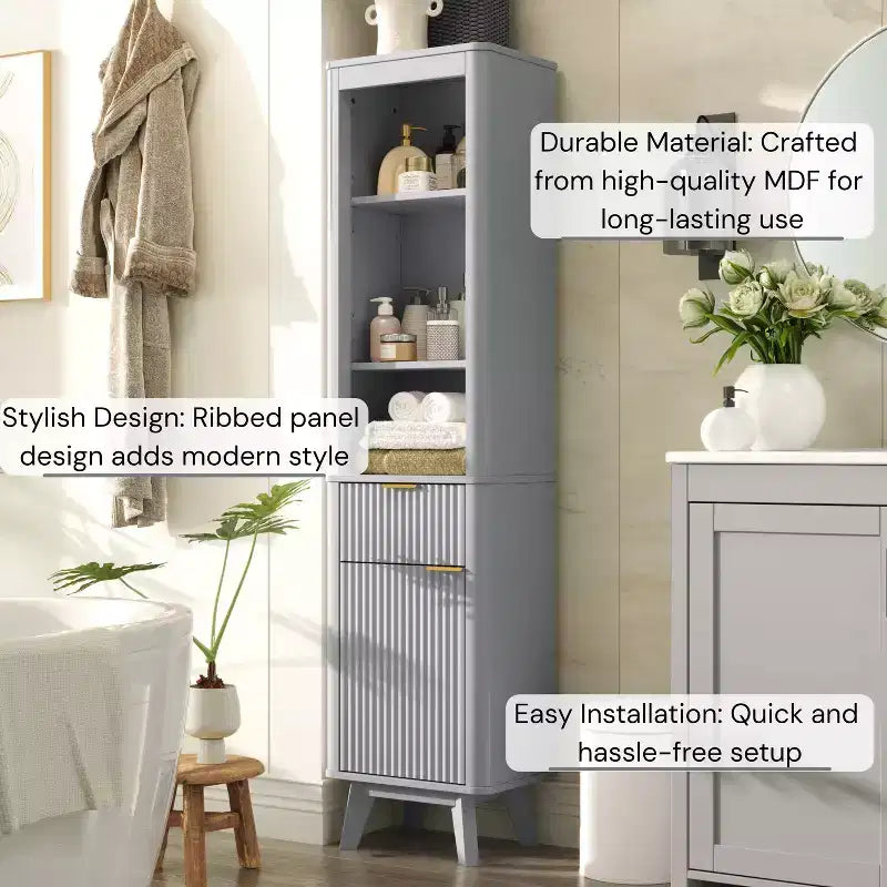 Meuble de salle de bain haut et moderne Christopher Knight Home Grayson en bois avec tiroir et porte