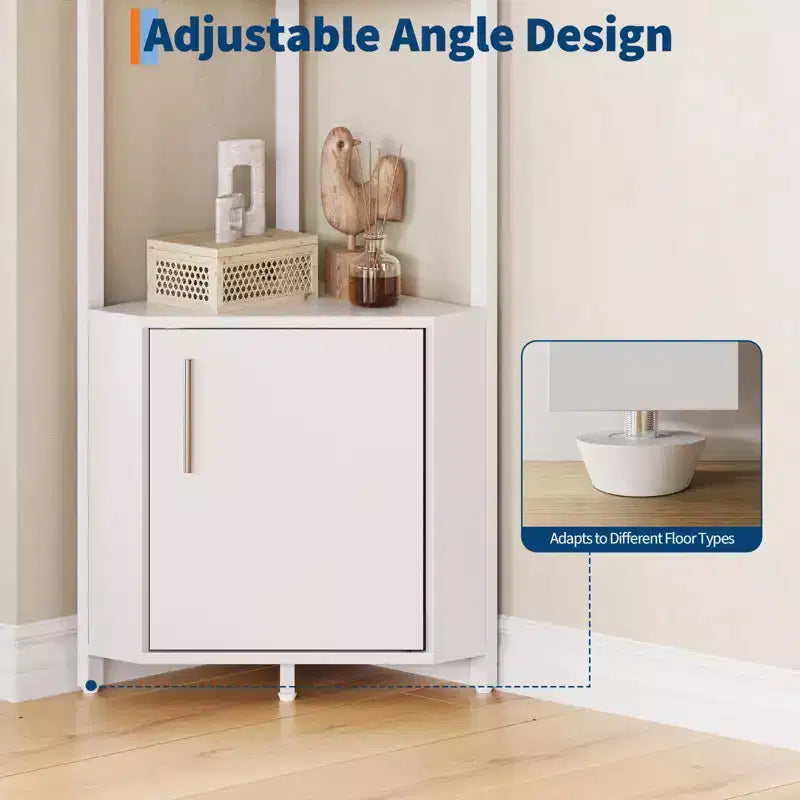 Étagère d'angle à 5 niveaux - Organisateur de rangement en métal et bois de 127 cm de haut pour cuisine, salon, chambre, salle de bain et bureau