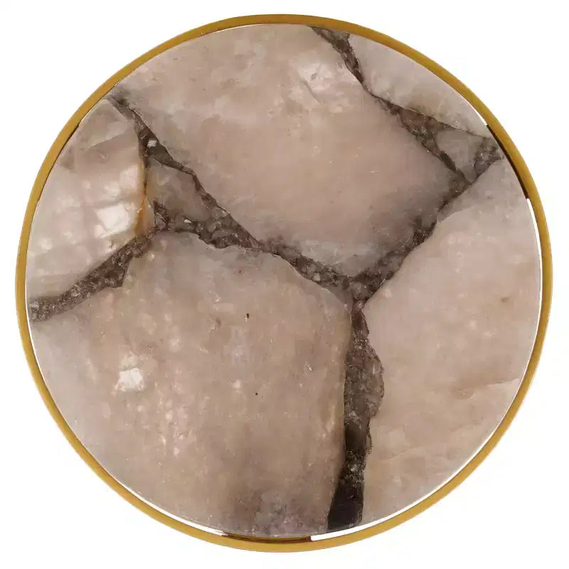 Table basse Hannahmarie Stone - SFV7909 - Or/Blanc - Safavieh Couture