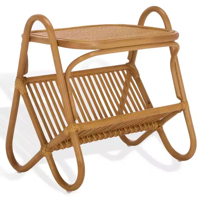 Table d'appoint porte-revues en rotin Bayard - CWK3017 - Naturel - Safavieh Couture