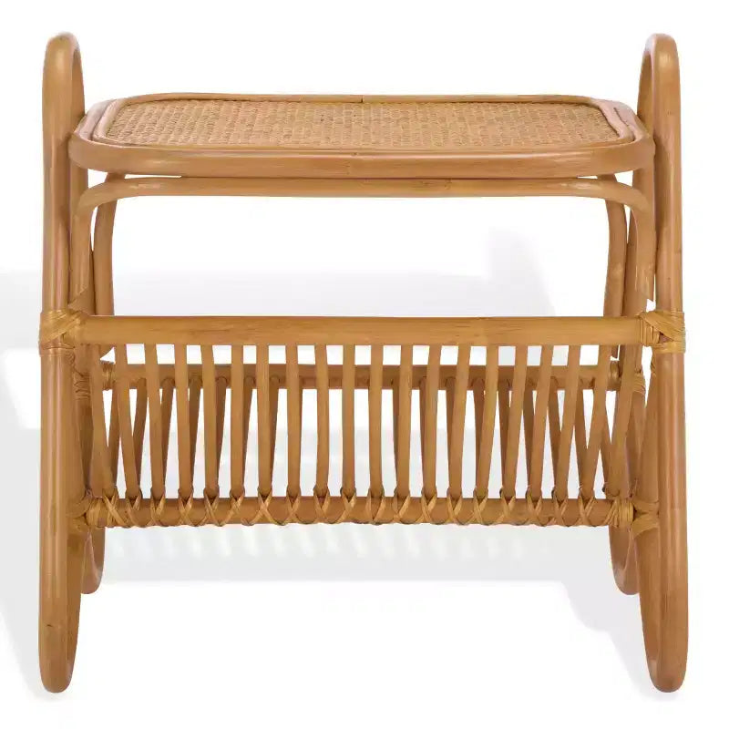 Table d'appoint porte-revues en rotin Bayard - CWK3017 - Naturel - Safavieh Couture