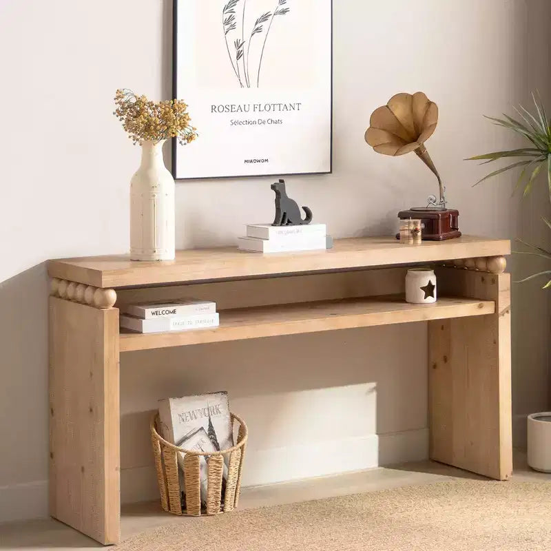 GDFStudio Dulcea Console de table moderne de 149,86 cm en bois de style campagnard