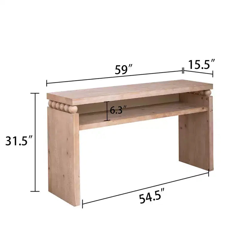 GDFStudio Dulcea Console de table moderne de 149,86 cm en bois de style campagnard