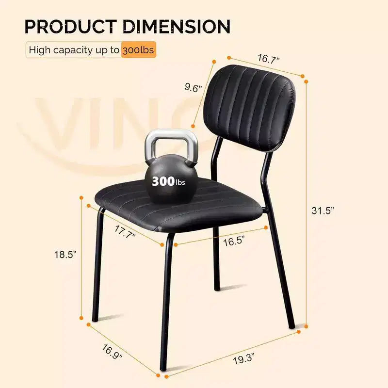 Chaise empilable rembourrée Karl Home (Lot de 4)