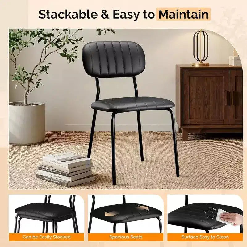 Chaise empilable rembourrée Karl Home (Lot de 4)