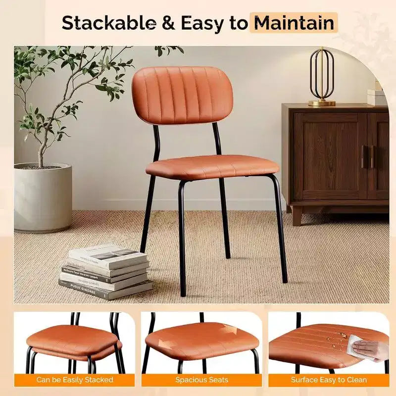 Chaise empilable rembourrée Karl Home (Lot de 4)