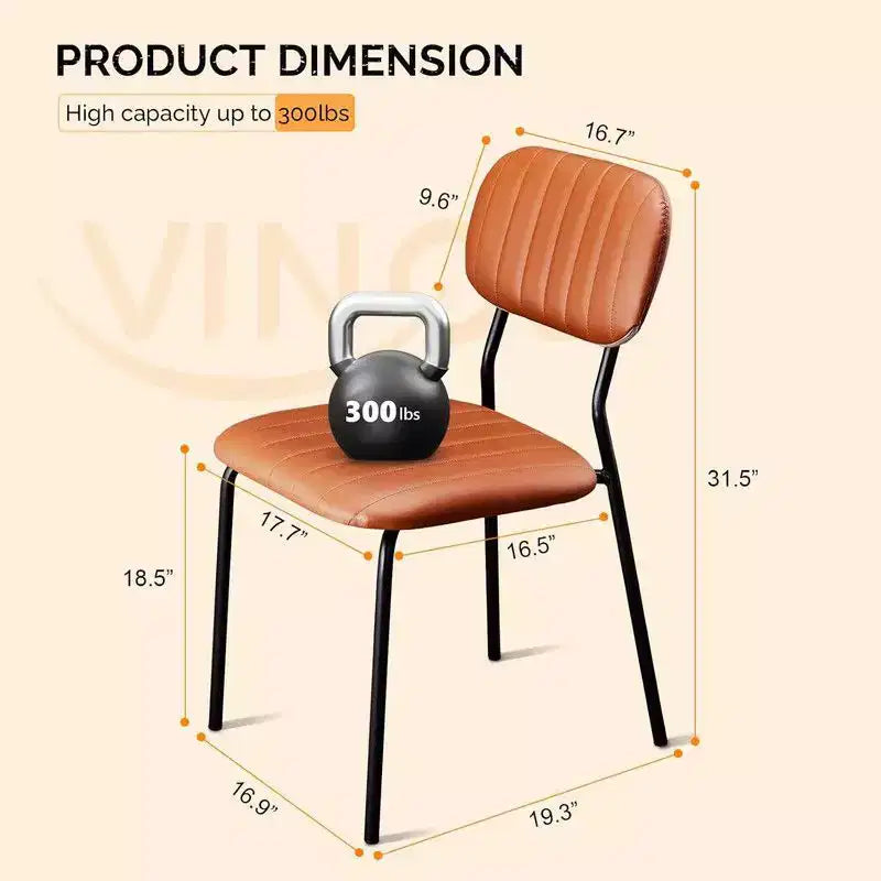 Chaise empilable rembourrée Karl Home (Lot de 4)