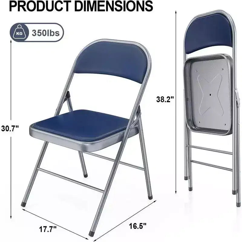 Lot de 2 chaises pliantes Karl Home avec assise rembourrée