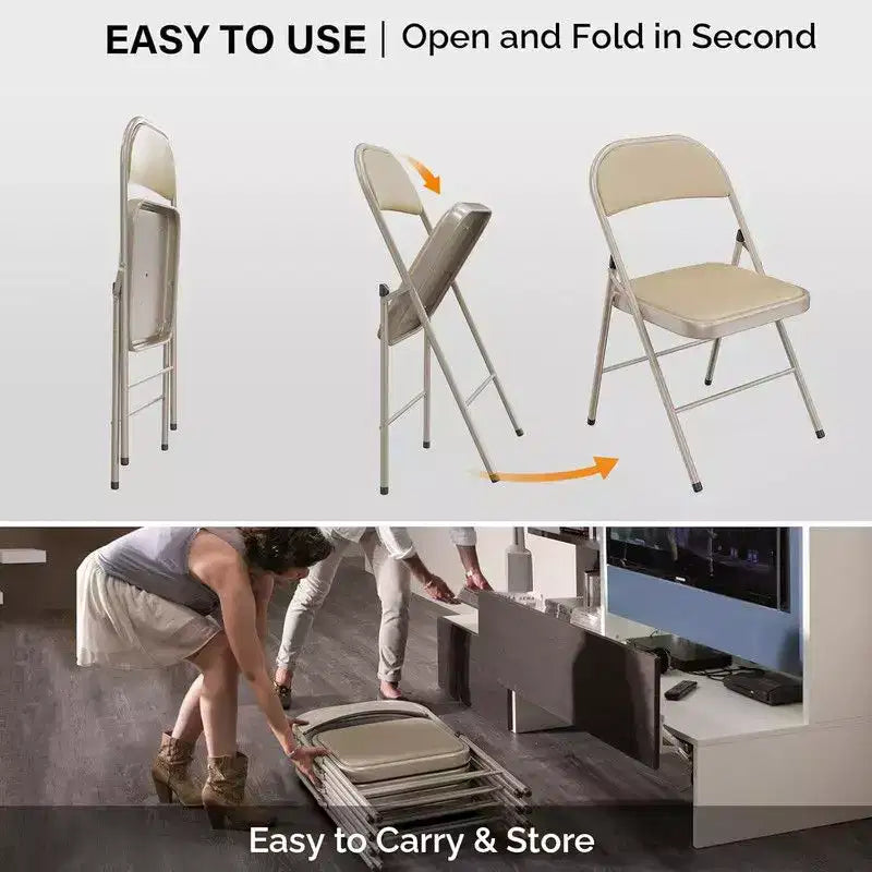 Lot de 2 chaises pliantes Karl Home avec assise rembourrée