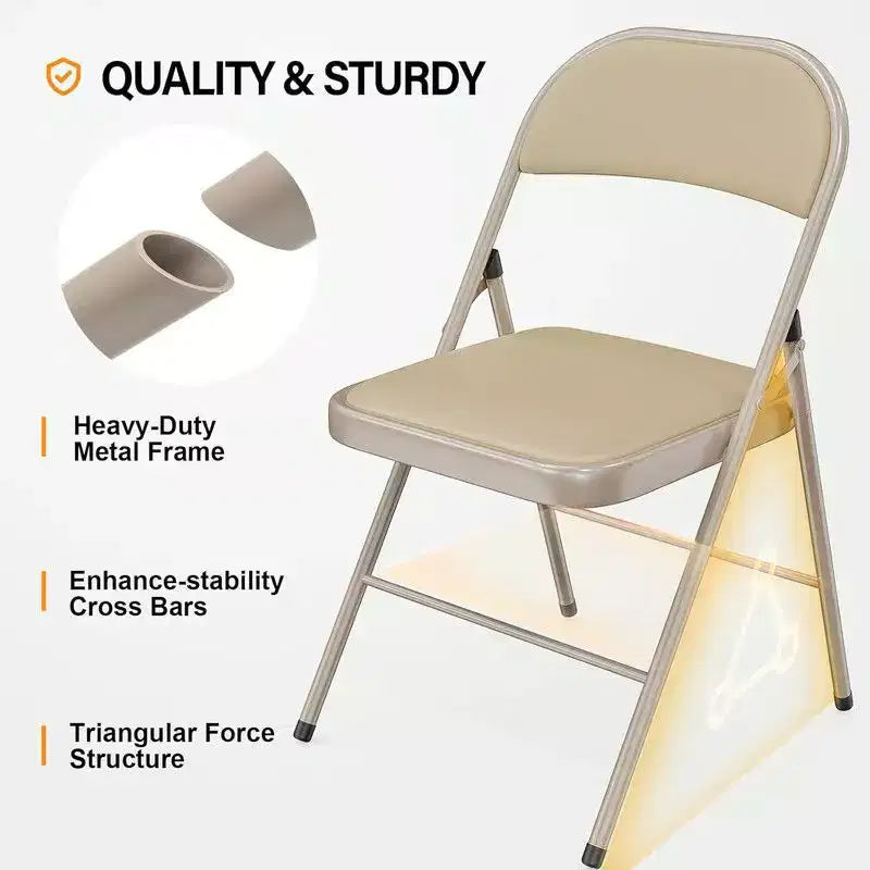 Lot de 2 chaises pliantes Karl Home avec assise rembourrée