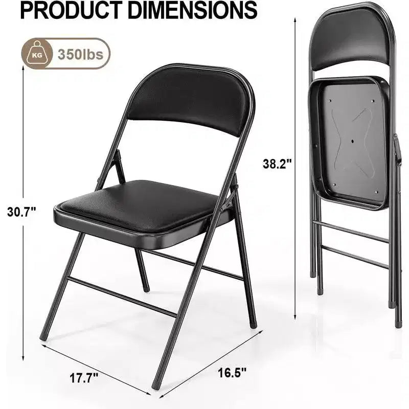 Lot de 2 chaises pliantes Karl Home avec assise rembourrée