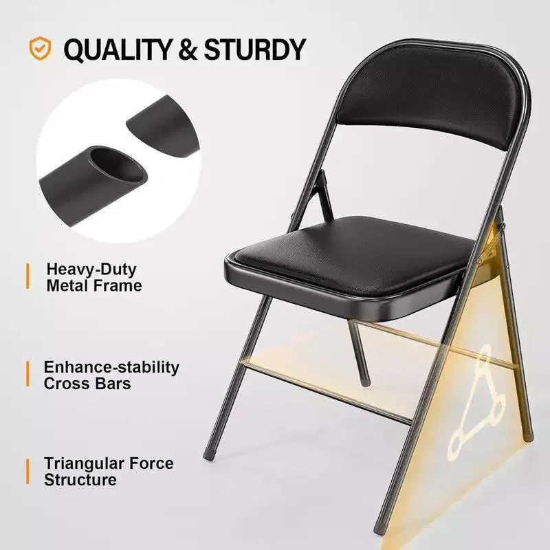 Lot de 2 chaises pliantes Karl Home avec assise rembourrée