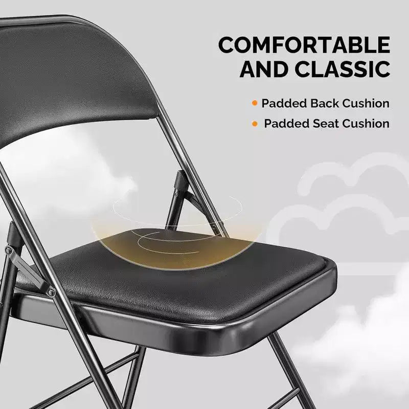 Lot de 2 chaises pliantes Karl Home avec assise rembourrée