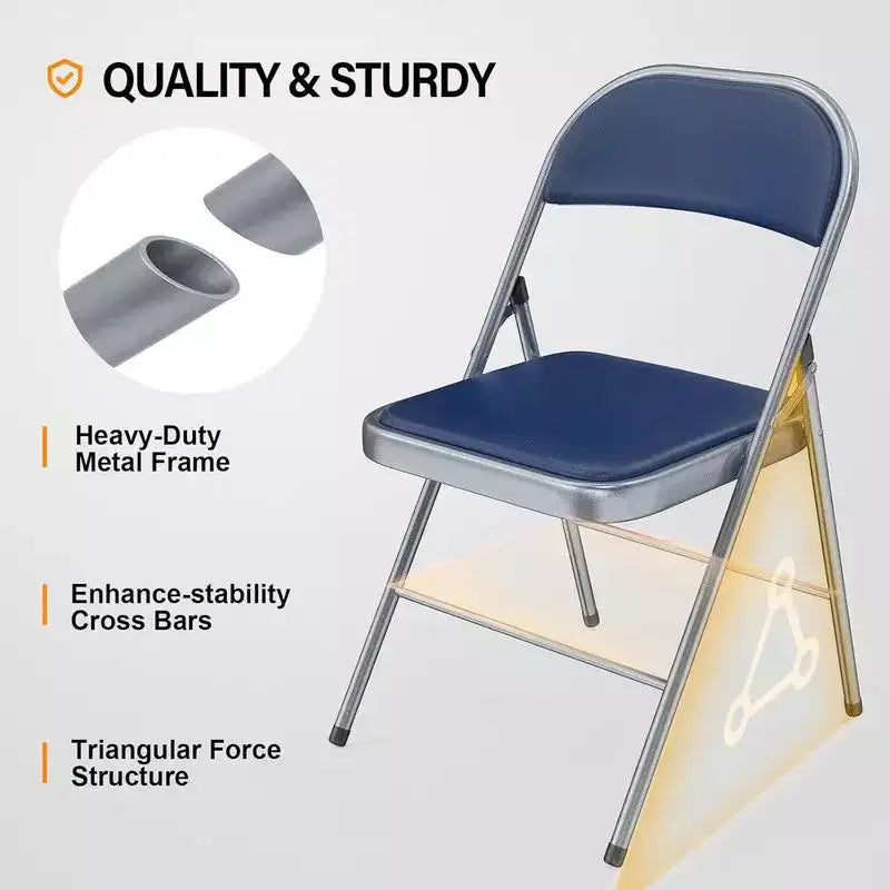 Lot de 2 chaises pliantes Karl Home avec assise rembourrée