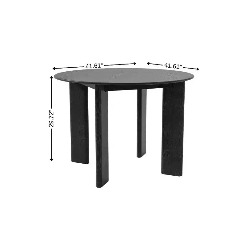 Table de salle à manger HomeRoots 42, dessus rond en bois massif noir