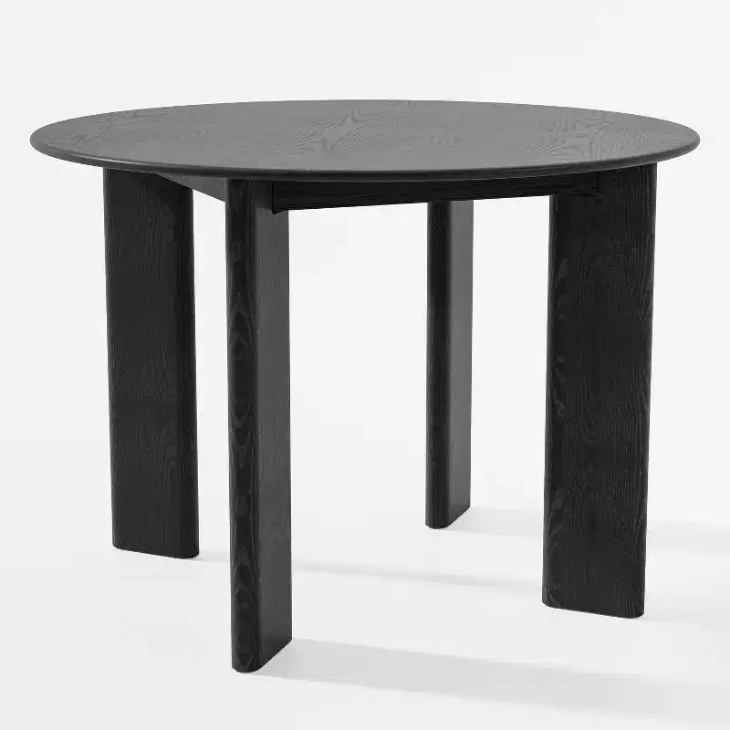 Table de salle à manger HomeRoots 42, dessus rond en bois massif noir