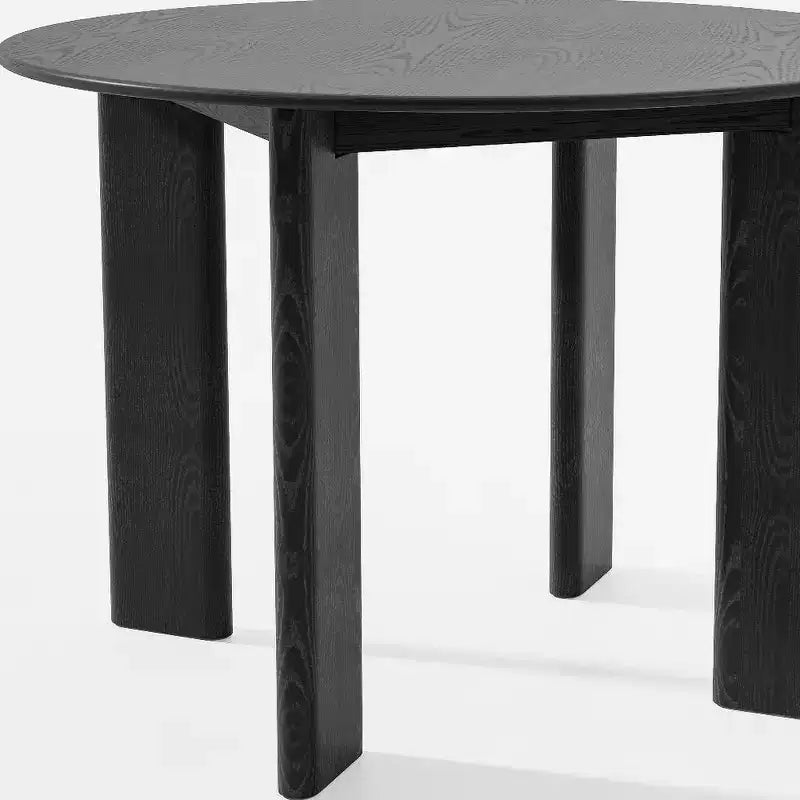 Table de salle à manger HomeRoots 42, dessus rond en bois massif noir