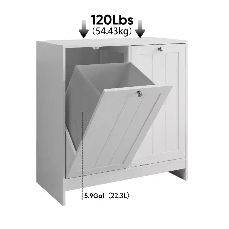 GDFStudio Barnsley Armoire à linge en bois moderne de 44,7 litres avec 2 paniers amovibles