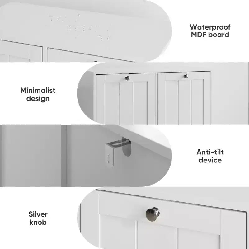 GDFStudio Barnsley Armoire à linge en bois moderne de 44,7 litres avec 2 paniers amovibles