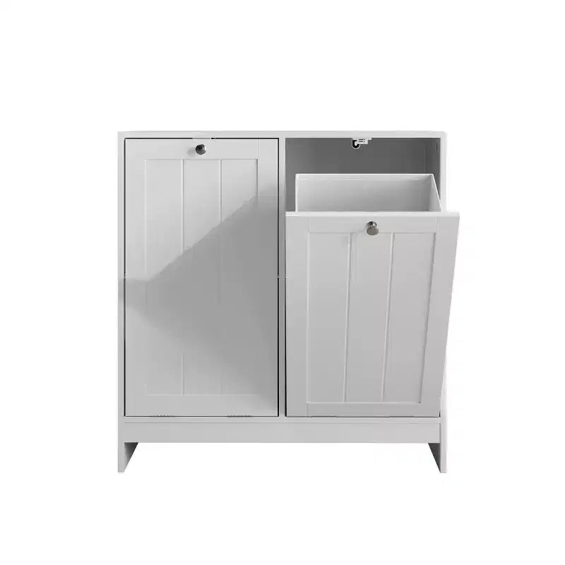 GDFStudio Barnsley Armoire à linge en bois moderne de 44,7 litres avec 2 paniers amovibles
