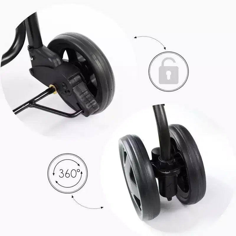 Mon Duque : Poussette de shopping Mila - Noir chiné - Chariot utilitaire à roulettes