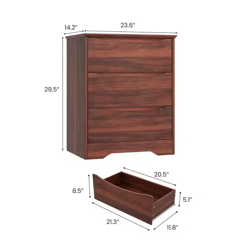 Grande commode en bois à 3 tiroirs, commode moderne de rangement profond, grand placard avec large plateau pour chambre à coucher, salon, couloir, chambre d'enfant