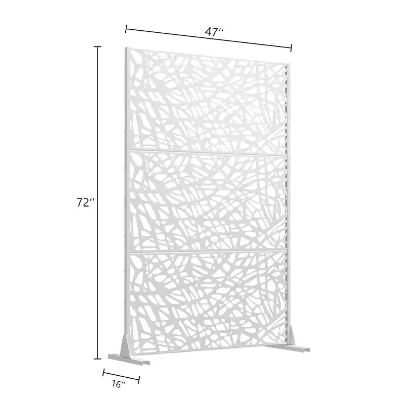 MAYEERTY 72x47 Écran extérieur naturel de panneau d'intimité blanc, ensemble de 3 pièces de séparateur pliant naturel pour cour arrière et jardin