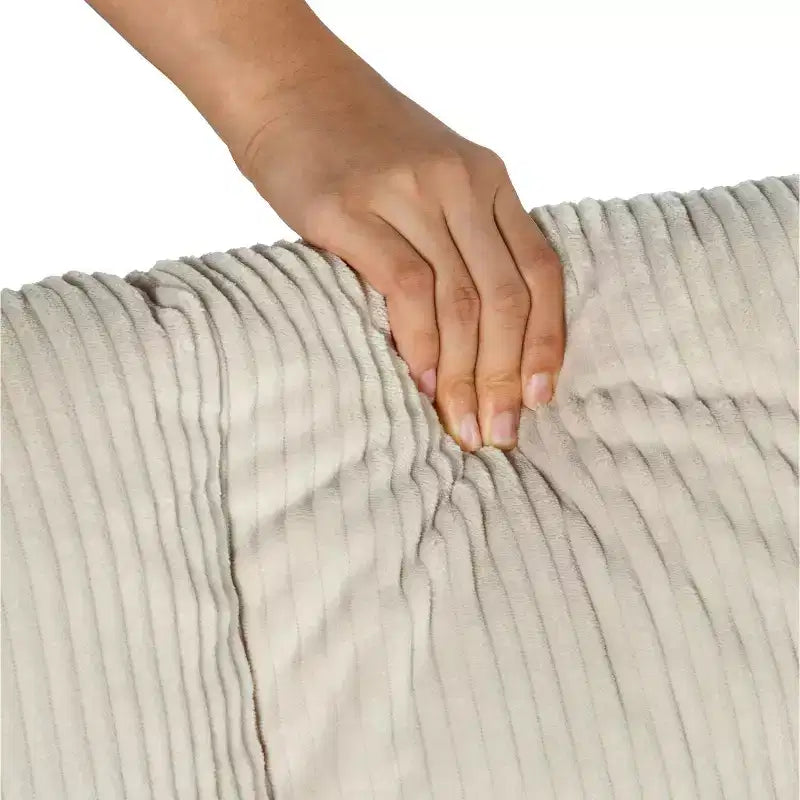 Homy Casa Fauteuil à Bascule d'Appoint en Velours Côtelé, Fauteuil à Bascule Rembourré en Tissu, Beige