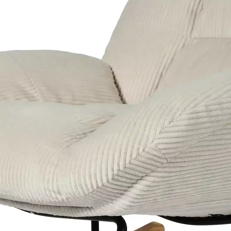 Homy Casa Fauteuil à Bascule d'Appoint en Velours Côtelé, Fauteuil à Bascule Rembourré en Tissu, Beige