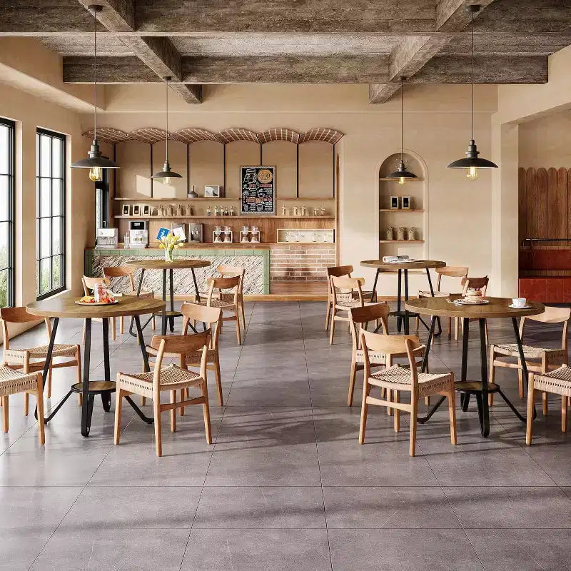 Table à manger ronde Lantine 31,5" pour 2 avec double étagère, petite table de cuisine pour salle à manger, appartement, petit espace
