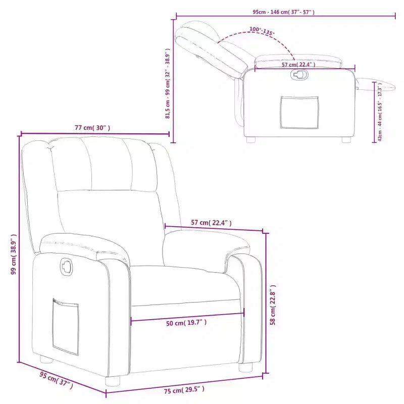 vidaXL Fauteuil inclinable en tissu gris clair