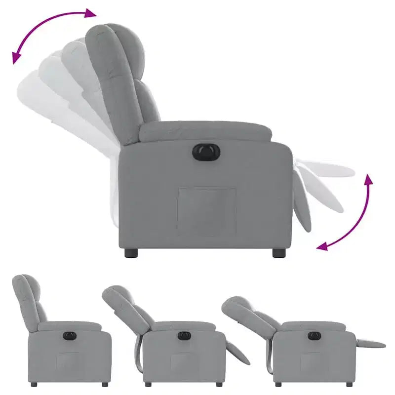 vidaXL Fauteuil inclinable en tissu gris clair