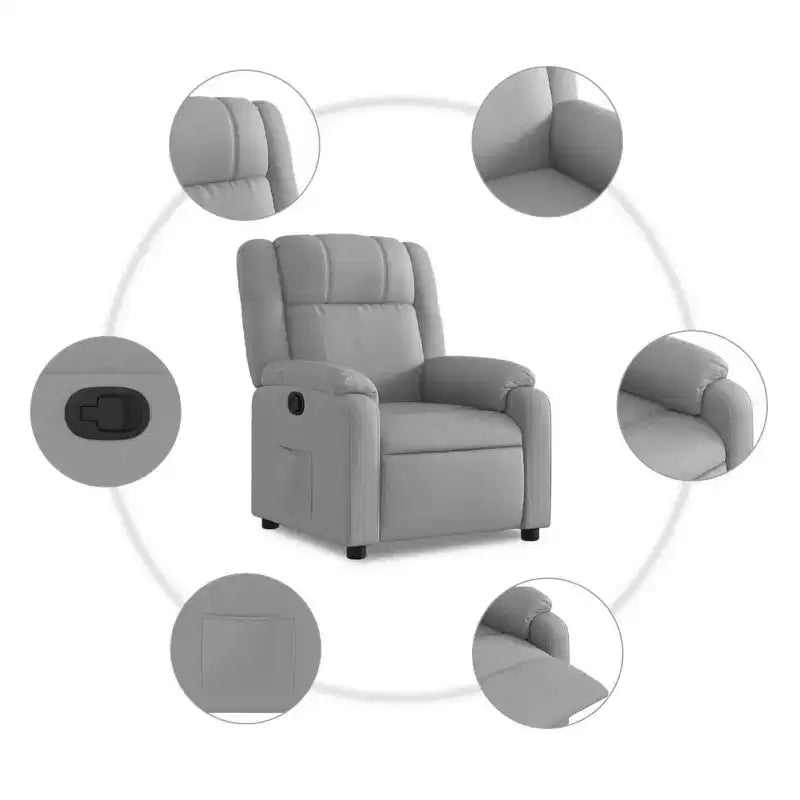 vidaXL Fauteuil inclinable en tissu gris clair
