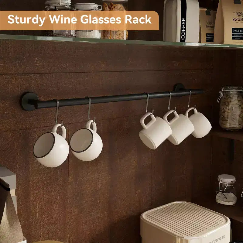 COZONY Meuble Bar à Café 72" avec Vitrine, Buffet de Ferme avec Support Micro-ondes, Casier à Vin et Étagères de Rangement