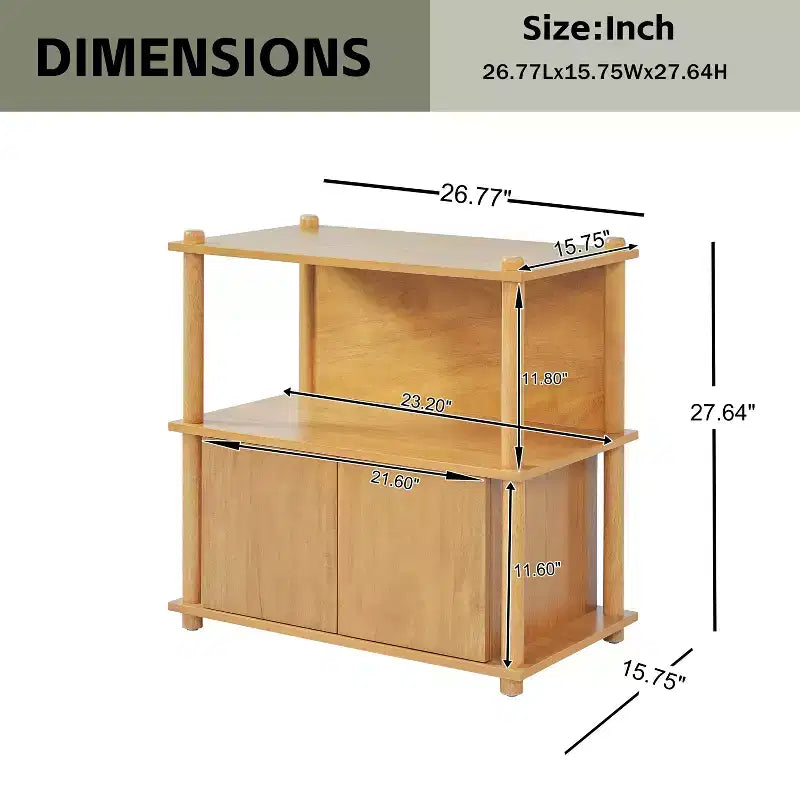 Table de chevet moderne en bois Christopher Knight Home Sawyer avec armoire de rangement et étagères ouvertes