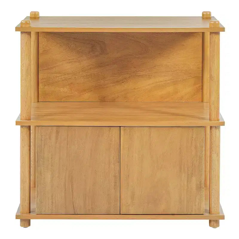Table de chevet moderne en bois Christopher Knight Home Sawyer avec armoire de rangement et étagères ouvertes