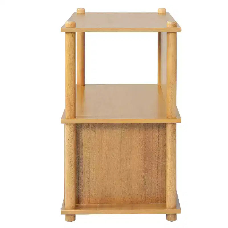 Table de chevet moderne en bois Christopher Knight Home Sawyer avec armoire de rangement et étagères ouvertes