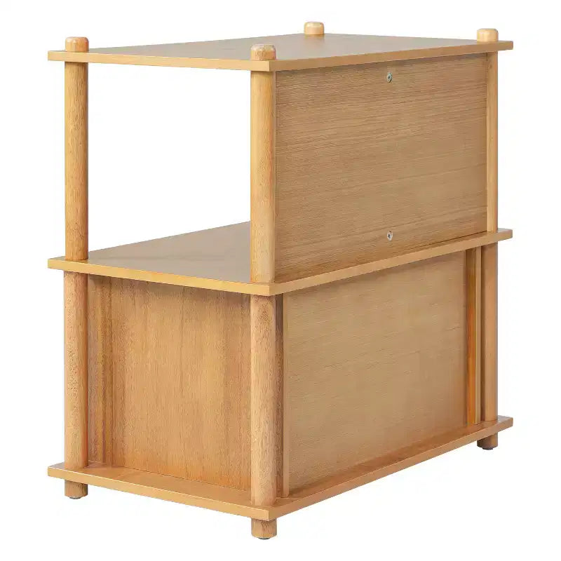 Table de chevet moderne en bois Christopher Knight Home Sawyer avec armoire de rangement et étagères ouvertes