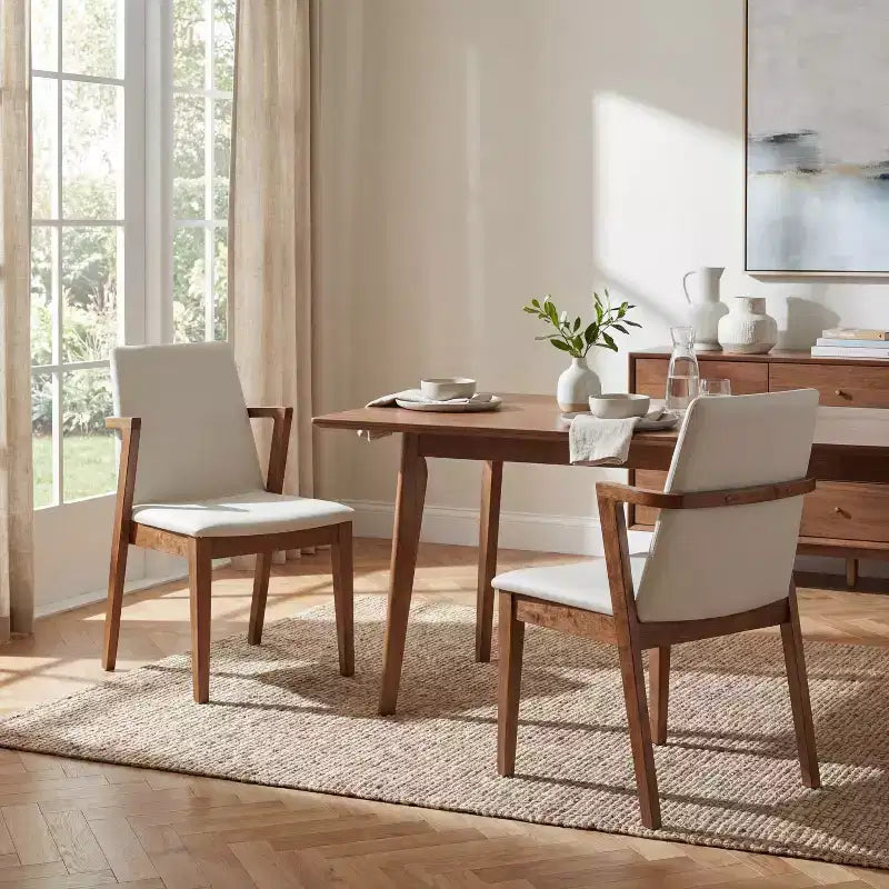 Christopher Knight Home Chaises de salle à manger Chaiwat modernes en bois d'hévéa rembourrées avec dossier