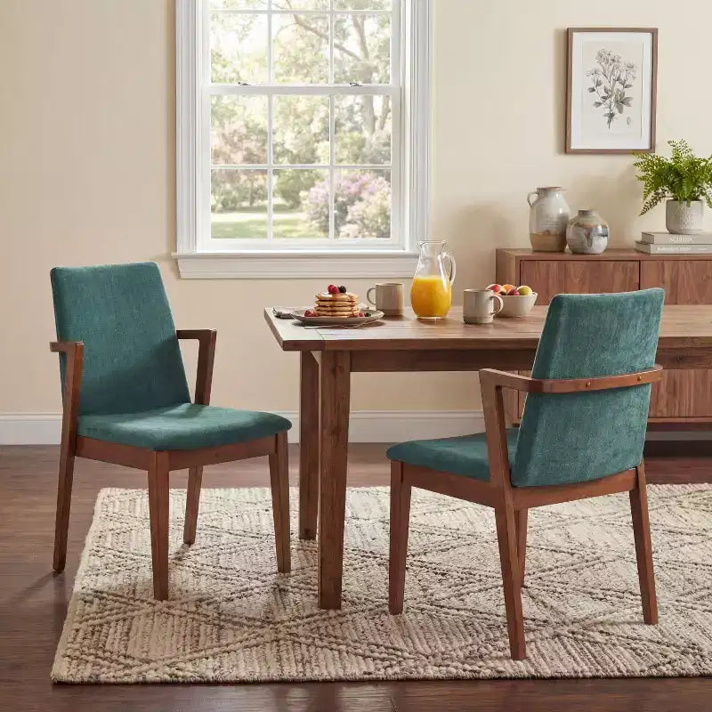 Christopher Knight Home Chaises de salle à manger Chaiwat modernes en bois d'hévéa rembourrées avec dossier
