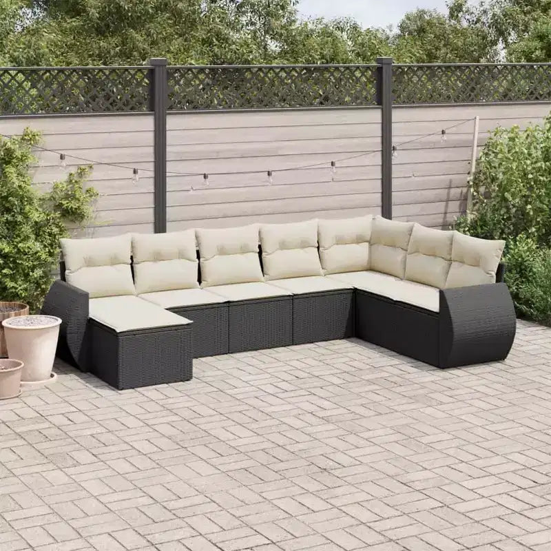 vidaXL Salon de jardin noir