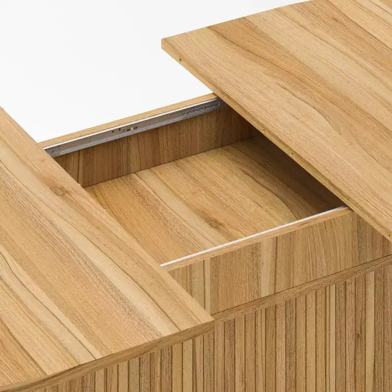 Table à manger extensible GDFStudio Aditi moderne 140 - 180 cm avec piètement central rayé