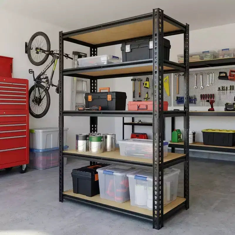 Étagère de rangement en métal à 5 niveaux de 29,5 po de largeur, robuste, réglable, pour garage, capacité de 2000 lb, étagère utilitaire organisatrice