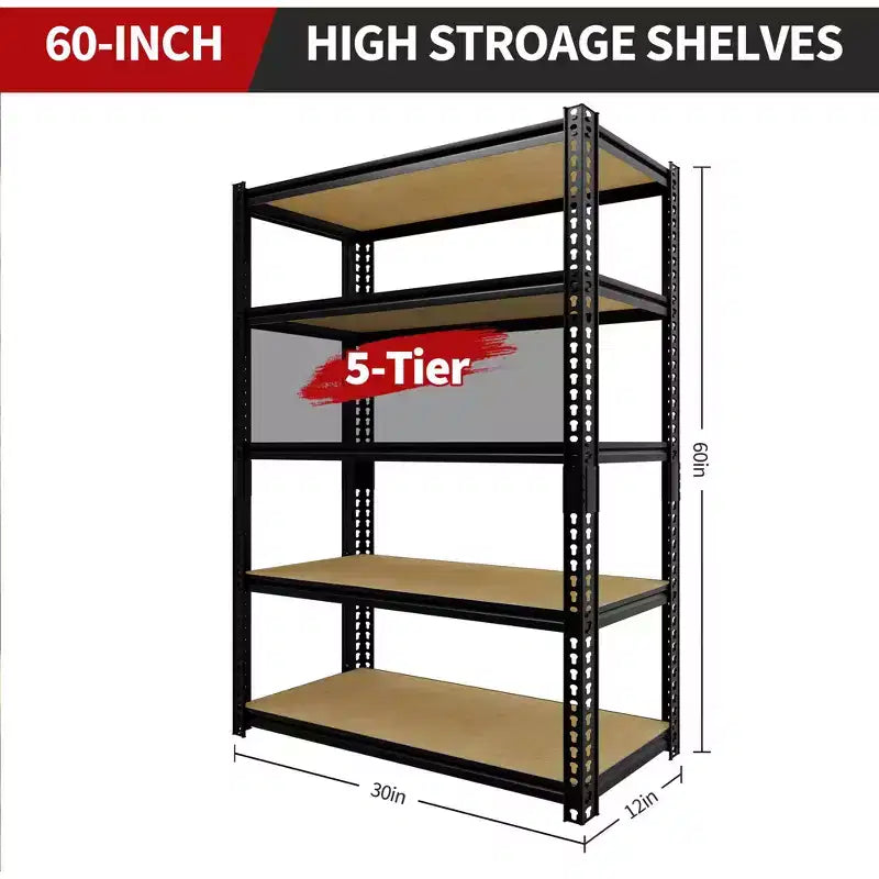 Étagère de rangement en métal à 5 niveaux de 29,5 po de largeur, robuste, réglable, pour garage, capacité de 2000 lb, étagère utilitaire organisatrice
