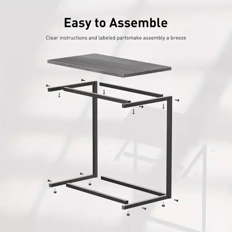Table d'appoint, table d'appoint pour canapé coulissant, table d'appoint en C pour canapé de salon, convient pour les salons, les chambres, les canapés et les bureaux.